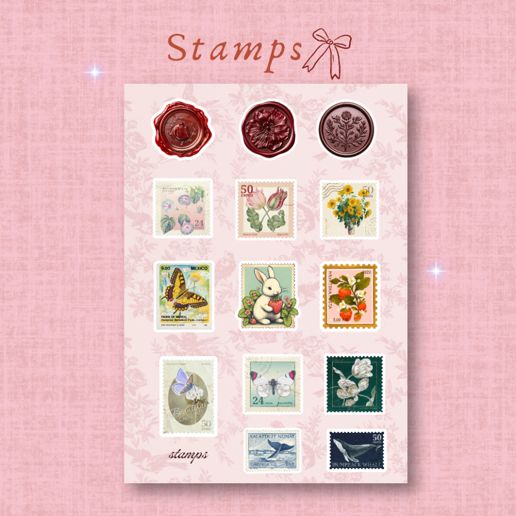 

Stamps - Aesthetic Vinyl Sticker Pack with Kiss Cut (A6)