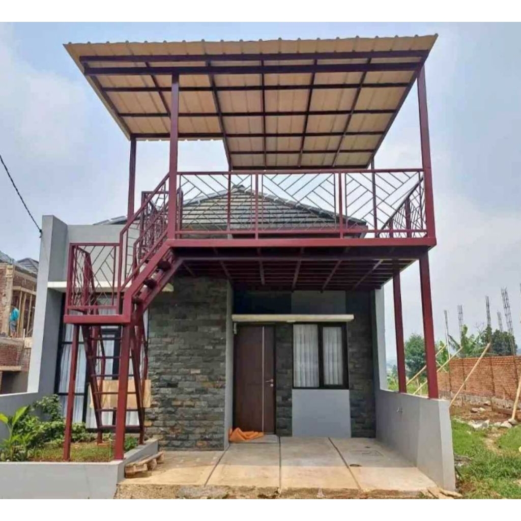 kanopi balkon mezanine - kanopi balkon minimalis modern