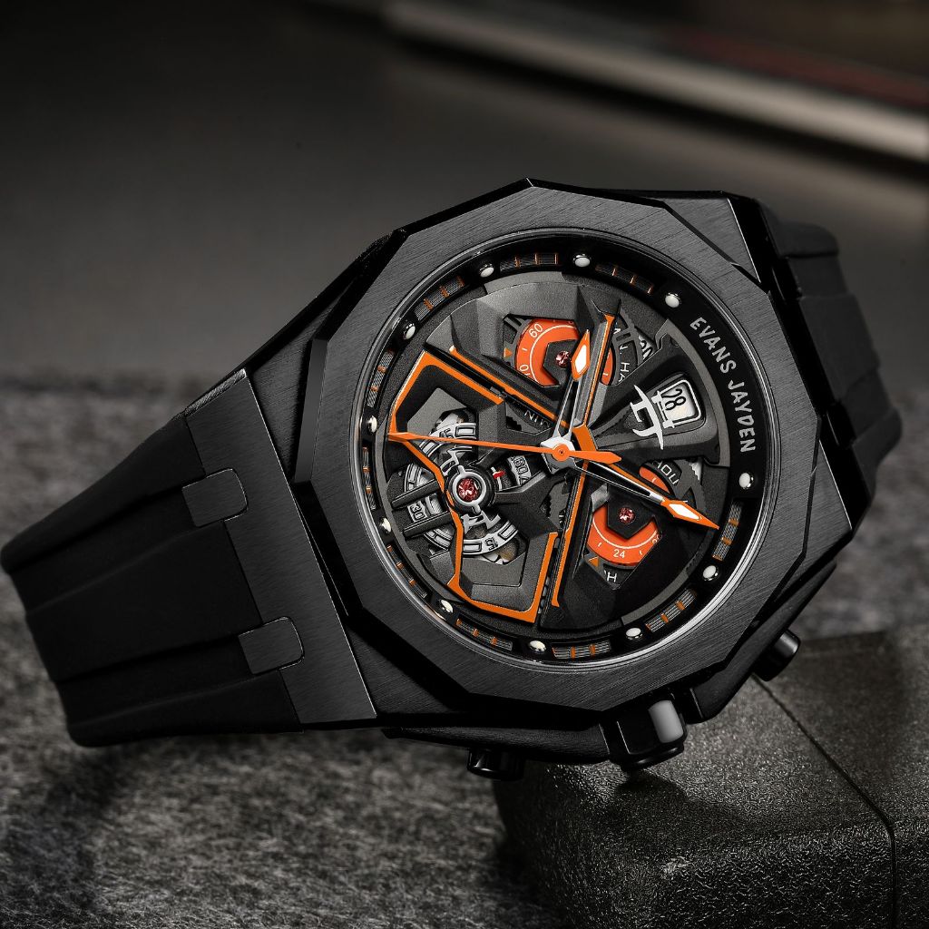 Jam Tangan Evans Jayden EJ 9545 Original Rubber Crono Aktif Anti Air 3ATM