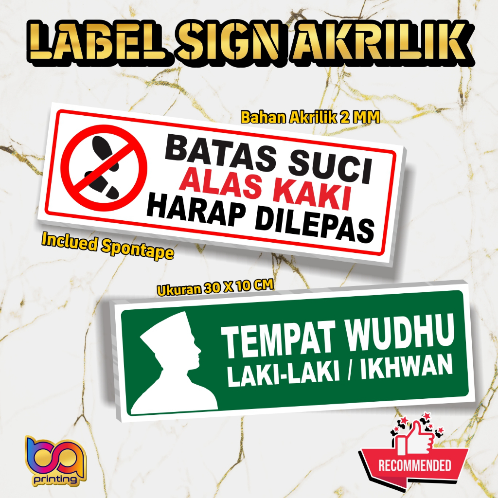 

LABEL SIGN AKRILIK MASJID MUSHOLLAH TEMPAT WUDHU Musholla Tempat Wudhu Batas Suci AKRILIK SIGN DILARANG BICARA SAAT KHUTBAH JUM'AT