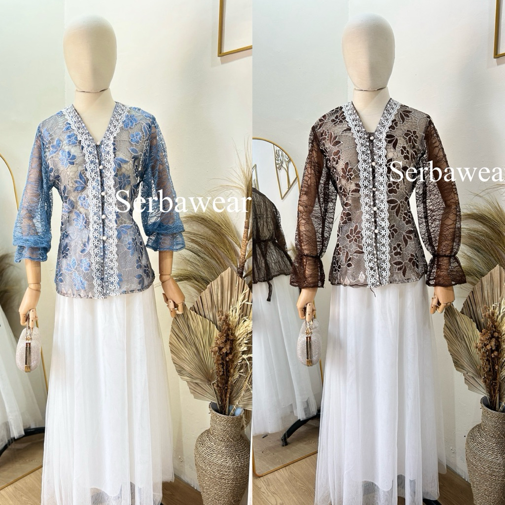 Miyuki Outer Renda Lengan Panjang | Atasan Wanita | Outer Tunik | Outer Renda | Outer Kondangan | Ou