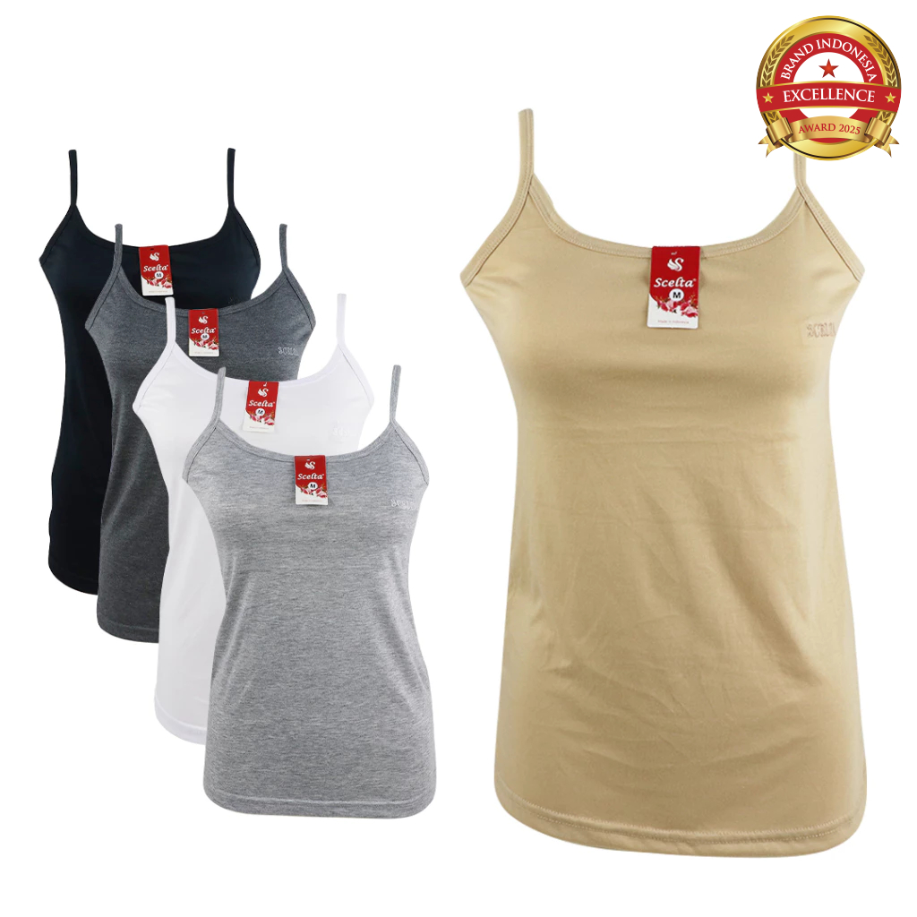 Scelta - Kamisol Tanktop Wanita Atasan Tank Top Camisole Polos Bahan Poliester Rayon At Sc 1157