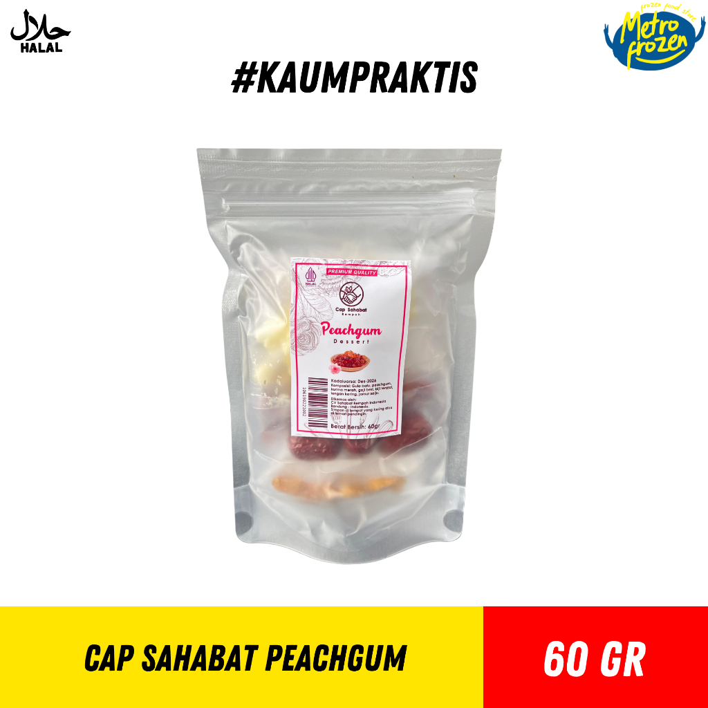 

CAP SAHABAT Peachgum Dessert 60gr //gula batu //peachgum //kurma merah //goji beri //biji teratai //longan kering //jamur salju