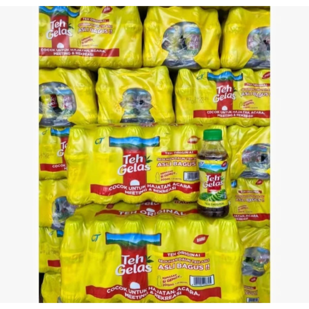 TEH GELAS KEMASAN GEMOY SI GEMOY 200ML X 24 BOTOL