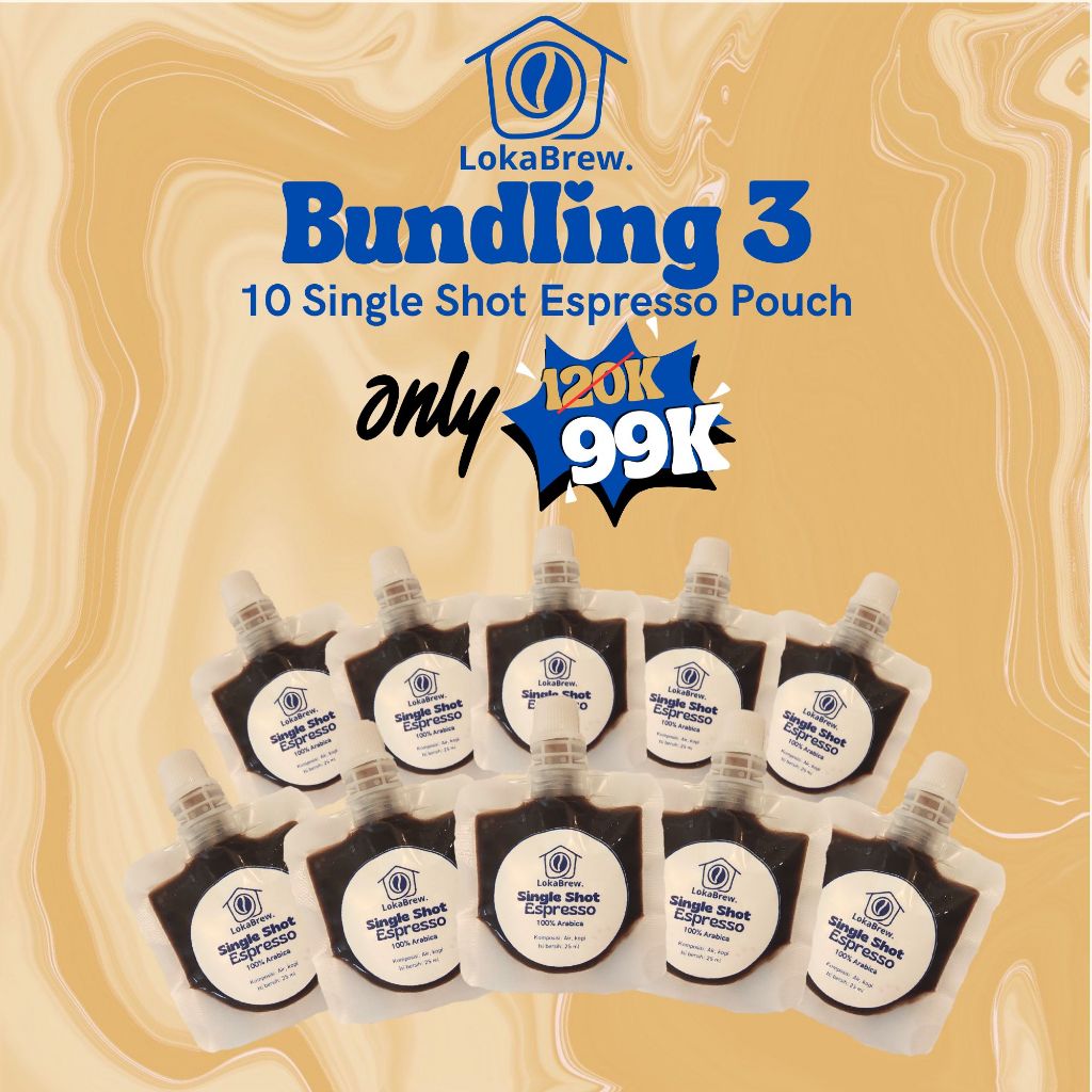 

Bundling 3 | Bundling Espresso Pouch | Bundling Kopi | 10 Pcs (10 Single Shot Espresso Pouch)