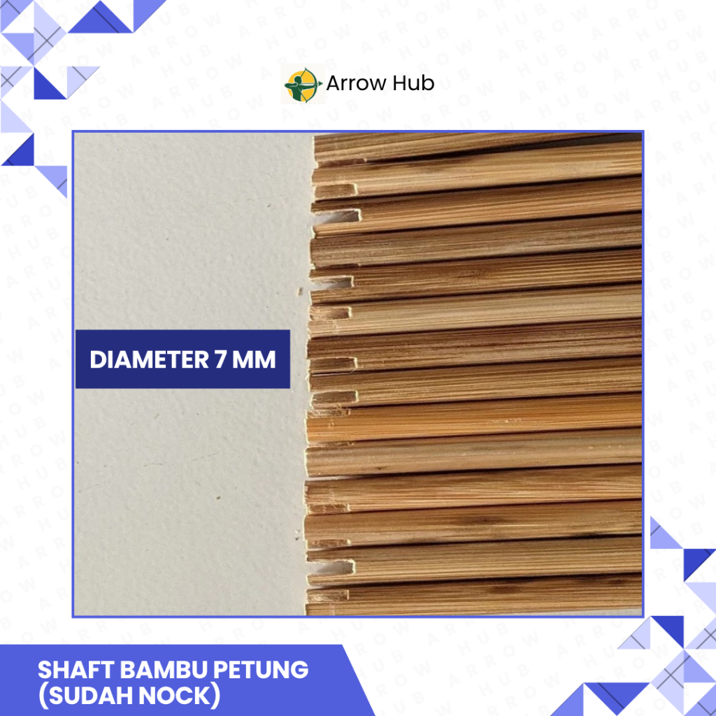 PROMO Shaft Arrow Bambu Petung (Sudah Nock) | Diameter 7 mm | Berat 23 - 24 gr Berkualitas