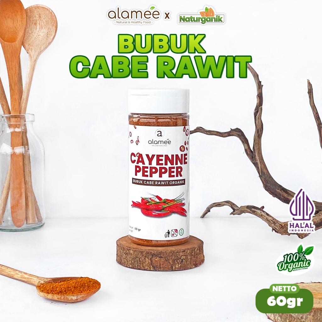 

ALAMEE Bubuk Cabe Rawit Cayenne Pepper Seasoning Powder Tanpa Campuran Bumbu Dapur 60gr Naturganik
