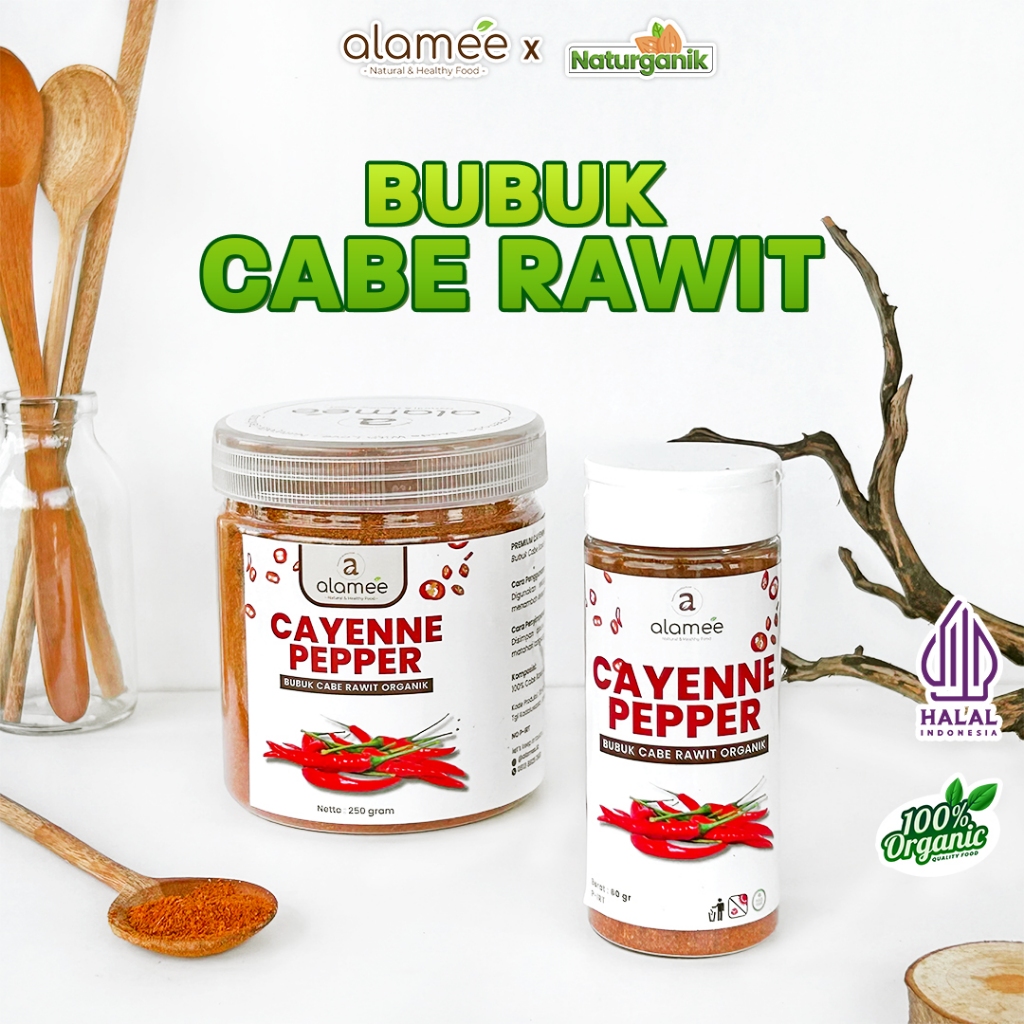 

ALAMEE Bubuk Cabe Rawit Cayenne Pepper Seasoning Powder Tanpa Campuran Bumbu Dapur Naturganik