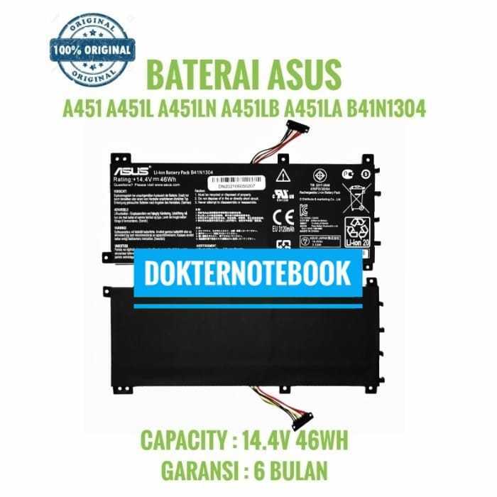 Baterai Laptop Original Asus A451 A451L A451LN A451LB A451LA B41N1304
