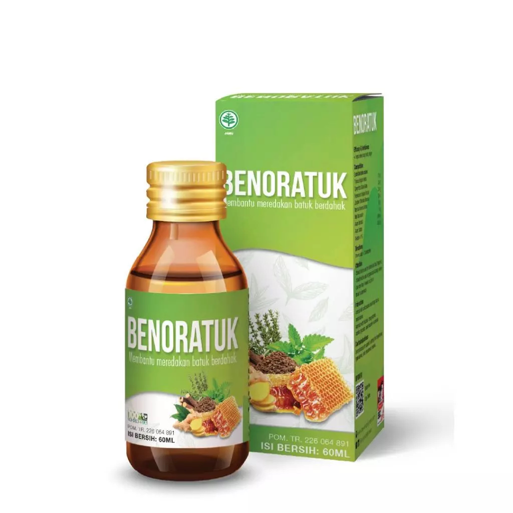 Obat Batuk Herbal Pereda Batuk Berdahak Ibu Anak Dewasa BPOM Ampuh Obati Batuk Benoratuk Aman.