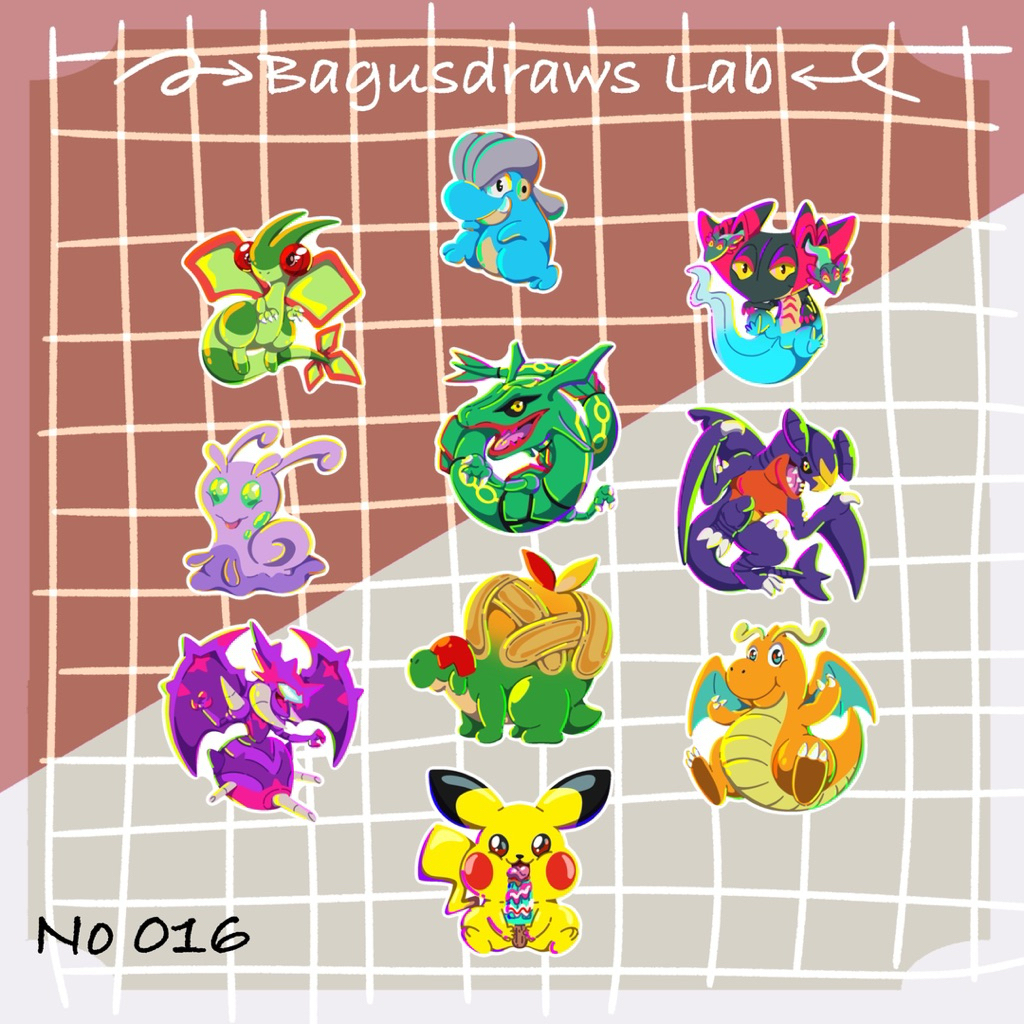 

Sticker Pokemon Type Dragon Pack 16 Die cut