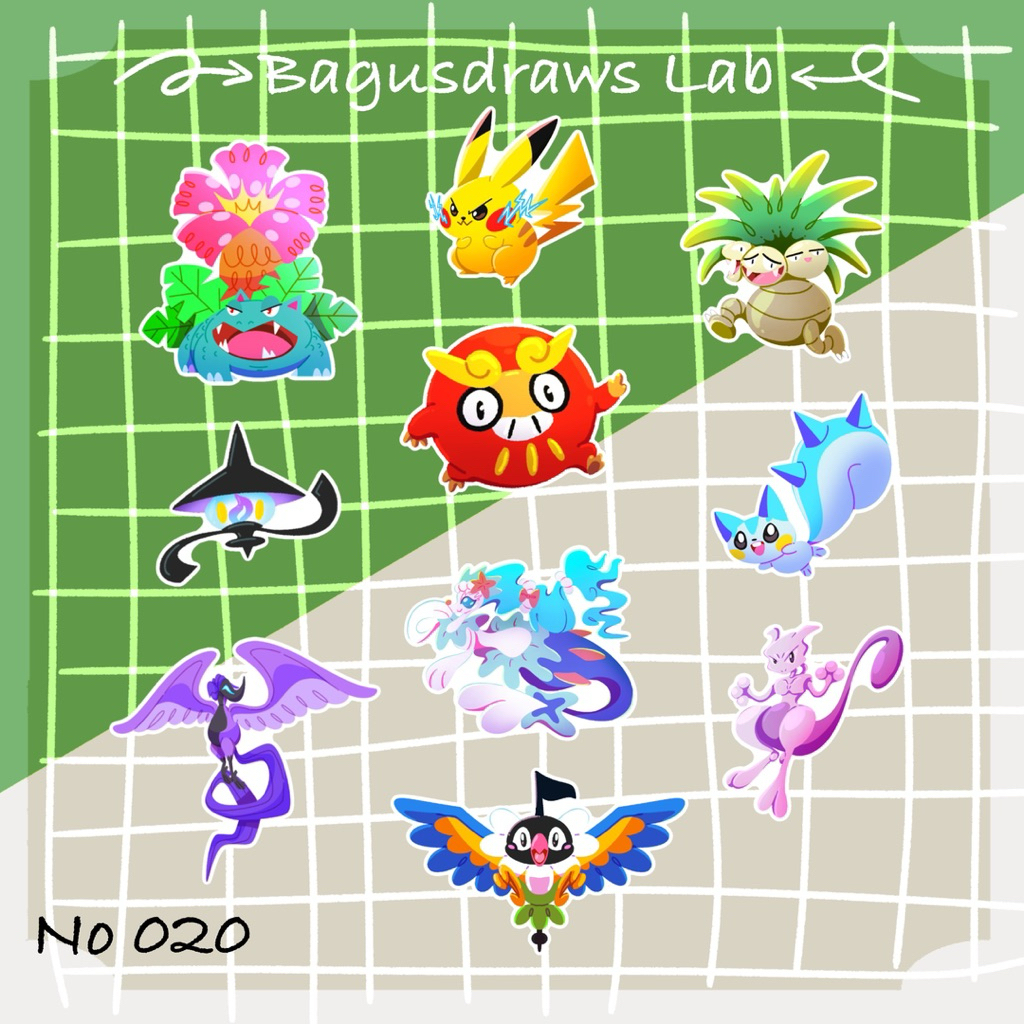 

Sticker Pokemon Pack No 20 Die cut