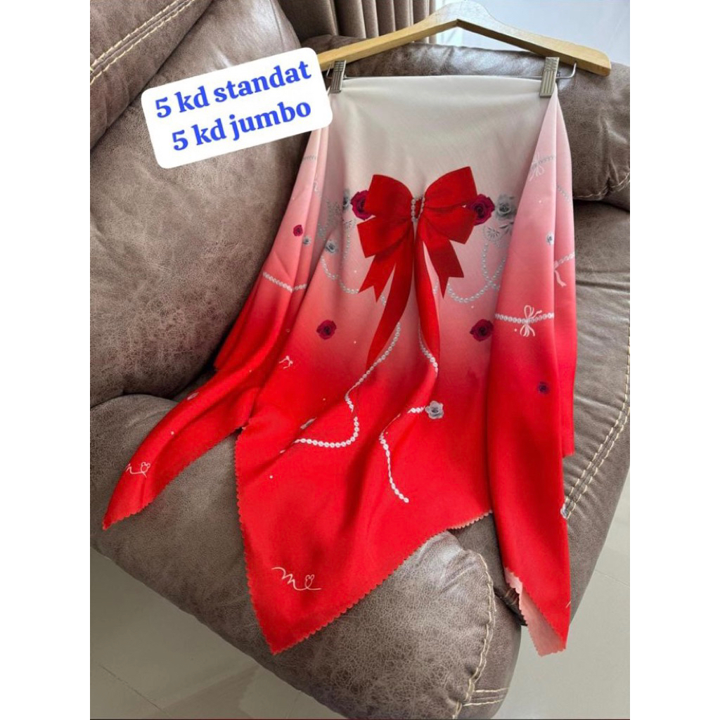 Segi Empat Merah putih || Jilbab merah putih || Segi Empat Motif Merah Putih || Segi empat motif 17 