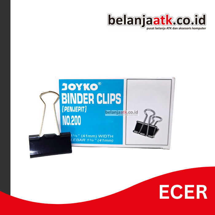 

[ECER] Binder Clip/Penjepit Kertas Joyko No. 200 Ukuran 41 mm (1 5/8 Inch)