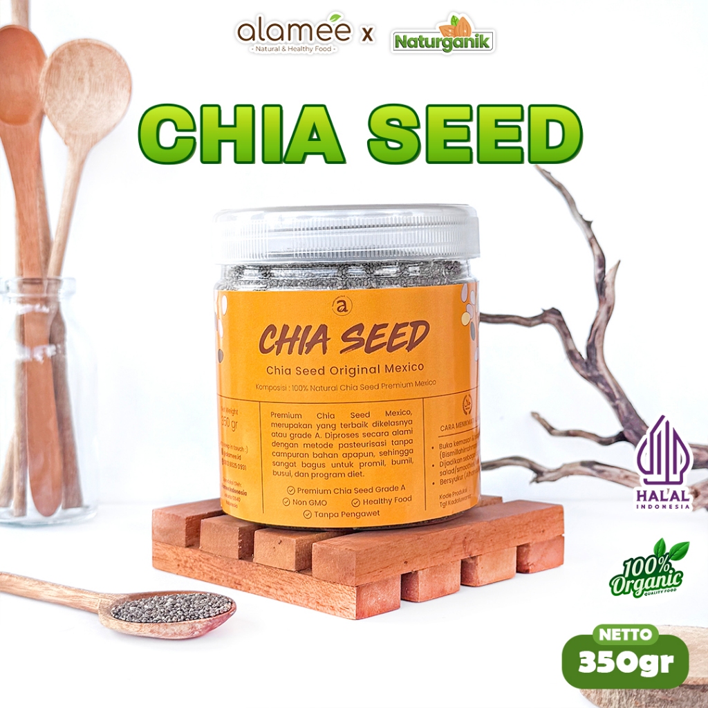 

Organic Chia Seed Grade A Biji Chiaseed 350 gr Rempah JSR Premium Meksiko naturganik