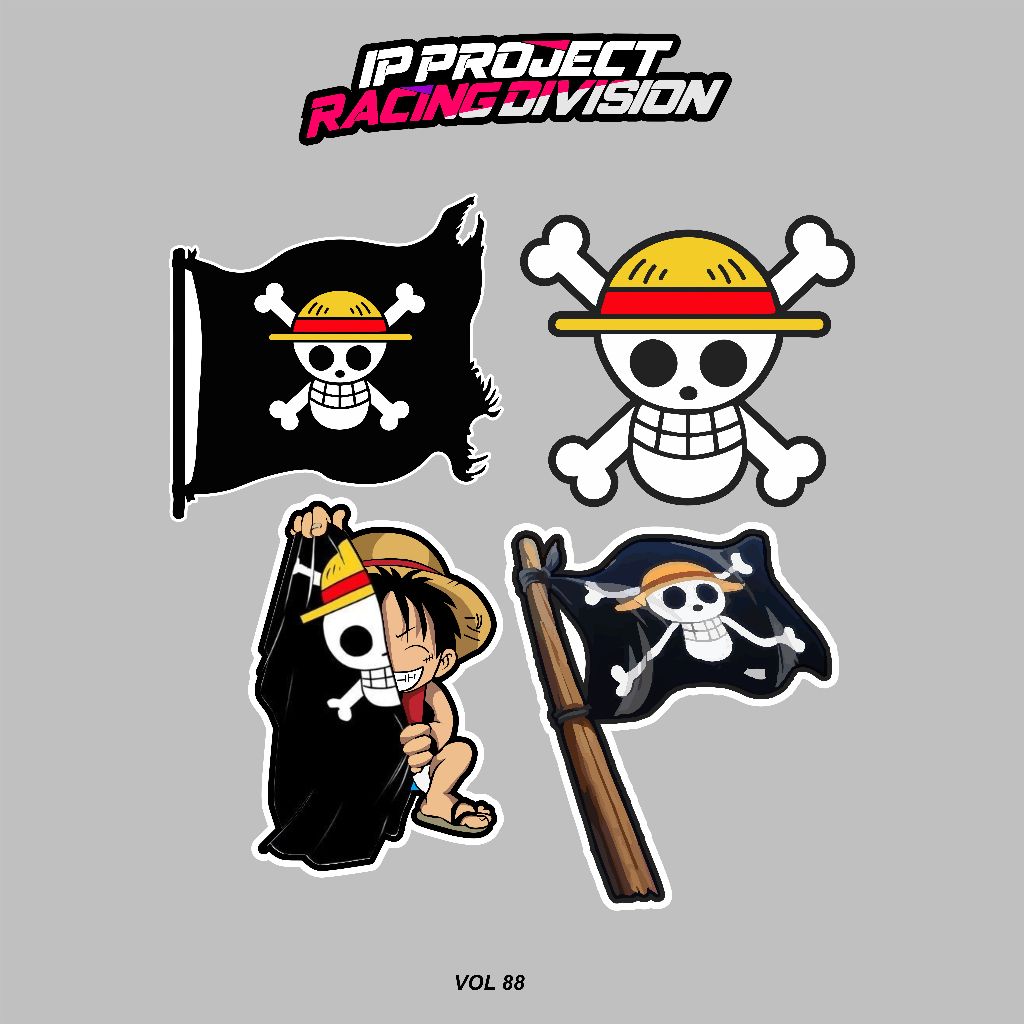 

Sticker Logo One Piece Hologram ukuran 10 cm sticker case hp dll