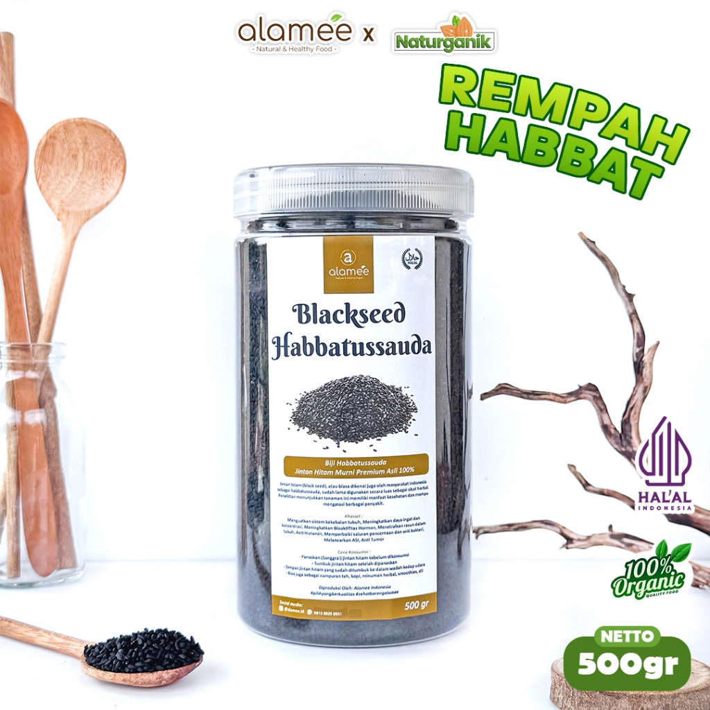 

ALAMEE Biji Jintan Hitam Habbatussauda Original Asli Jinten Habatusauda 500 gram naturganik