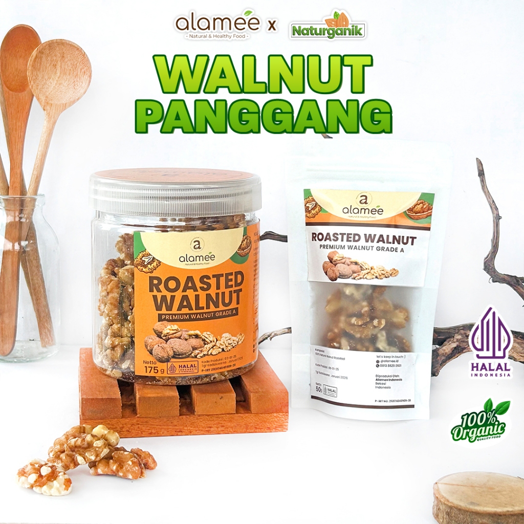 

ALAMEE Walnut Roasted Kacang Panggang Premium Renyah Organik Grade A Fresh Naturganik