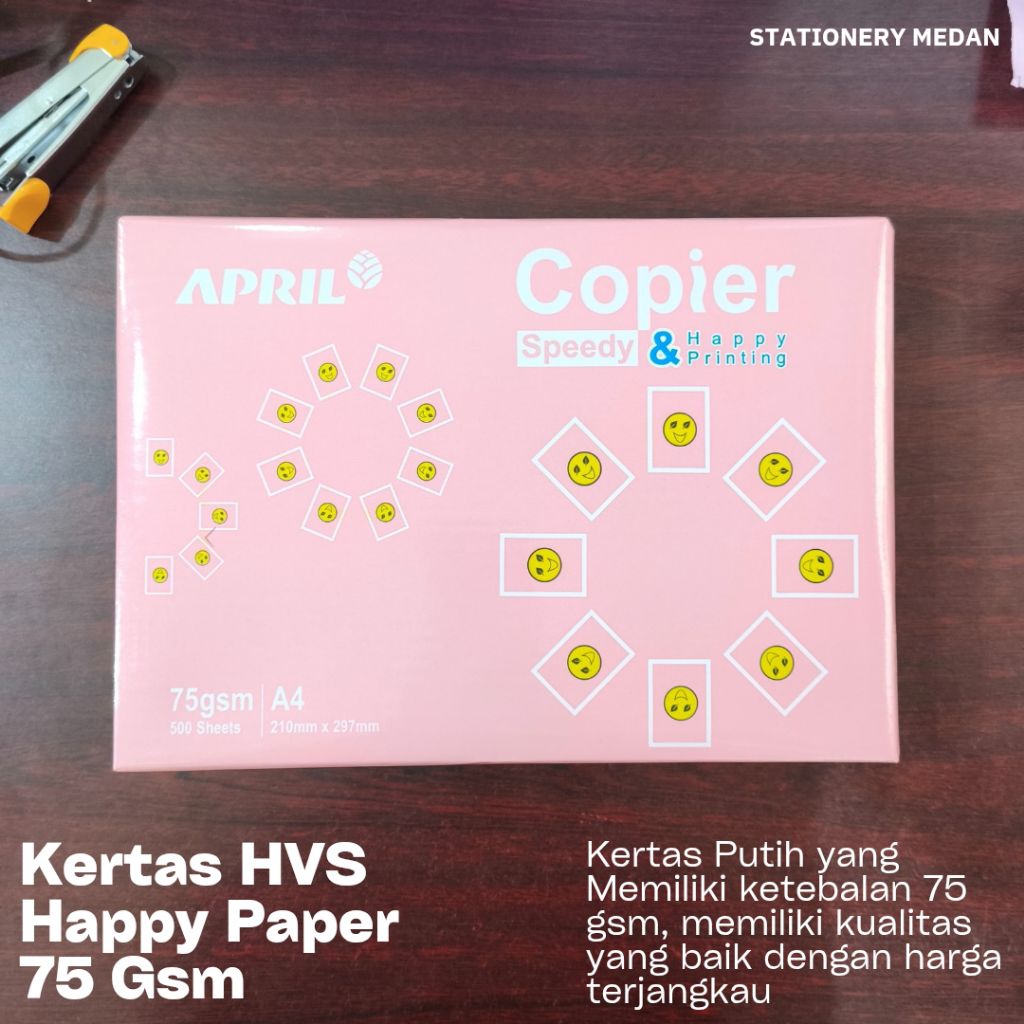 

Kertas HVS A4 Copier Happy Paper 75 gsm ( 1 Rim )