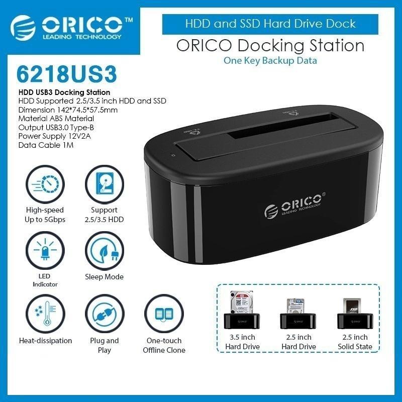 ORICO 6218US3/6228US3 HDD SSD Hard Drive Docking Station Hardisk 6218 / 6228