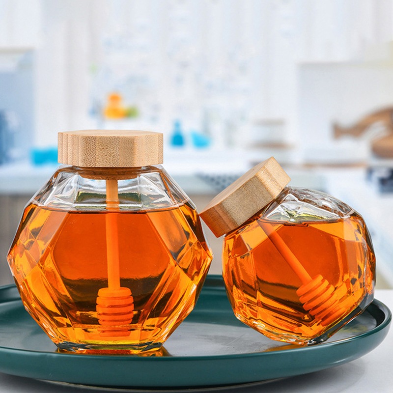 Botol Kaca Madu Hexagon Kosong 100 ml/ 220/380 Ml/Botol Kaca Madu 220/380 Ml/Yk Siap Pakai