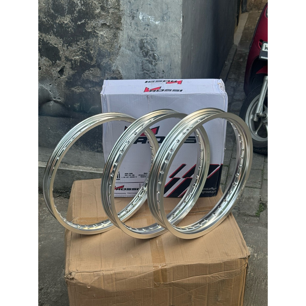 (bisa cod) velg klowongan Vrossi warna silver ring 17 ukuran 140 160 185 velg jari jari ring 17 Vros