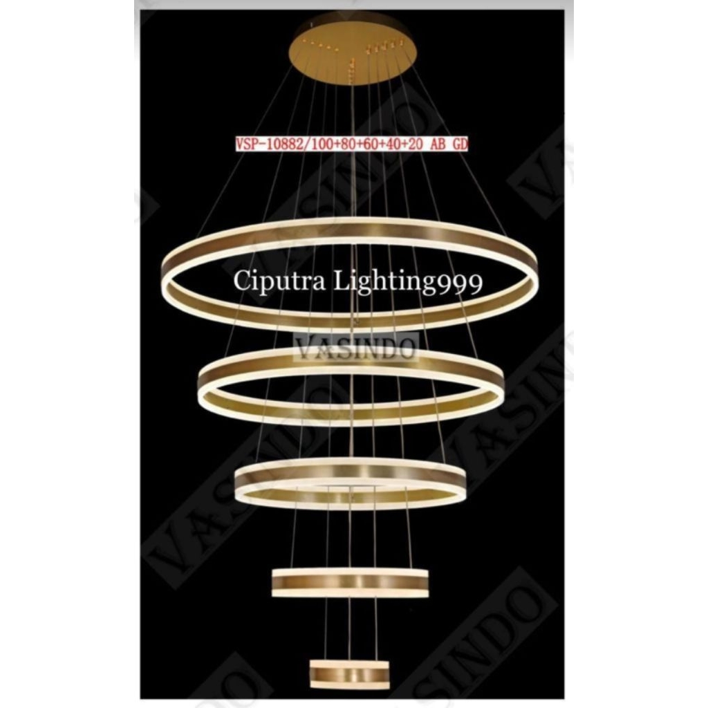 LAMPU GANTUNG HIAS VOID TANGGA MINIMALIS MODERN CAHAYA LAMPU 2 ARAH ATAS DAN BAWAH DIAMETER 100 CM M