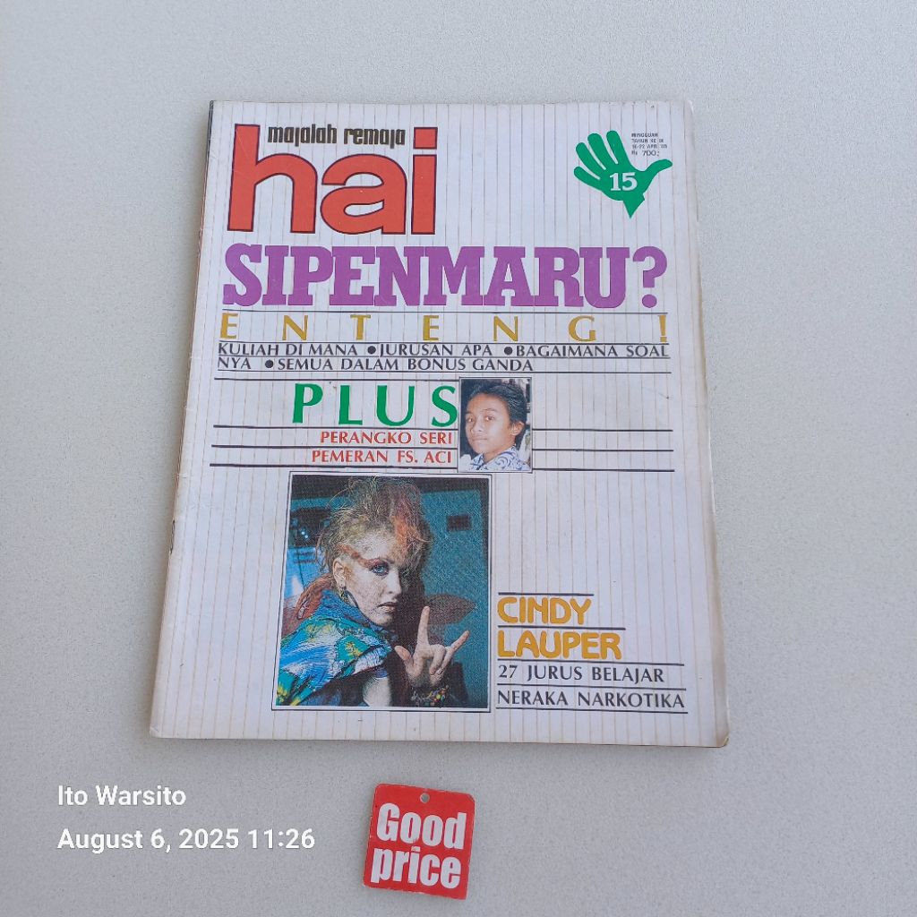 Majalah Hai no. 15, 1985, artikel Nicky Astria