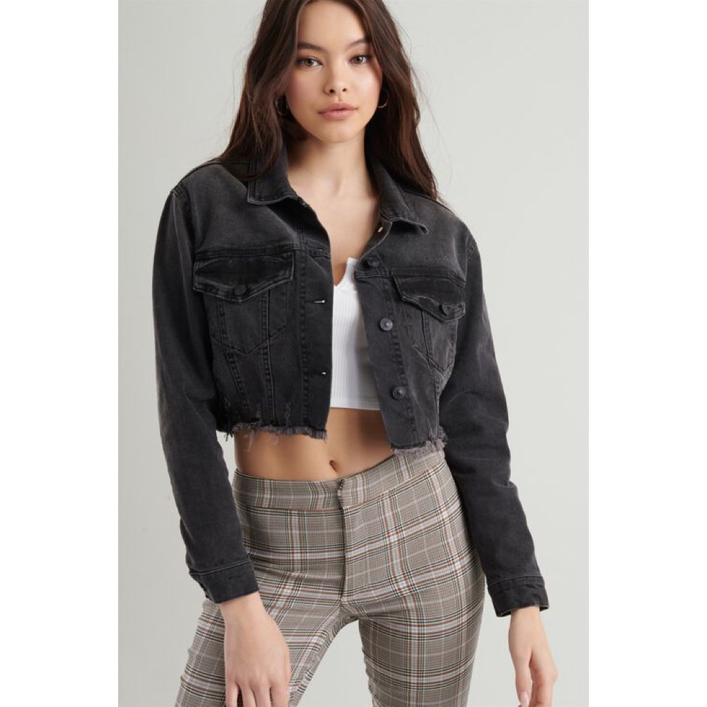 jaket jeans crop denim - GU