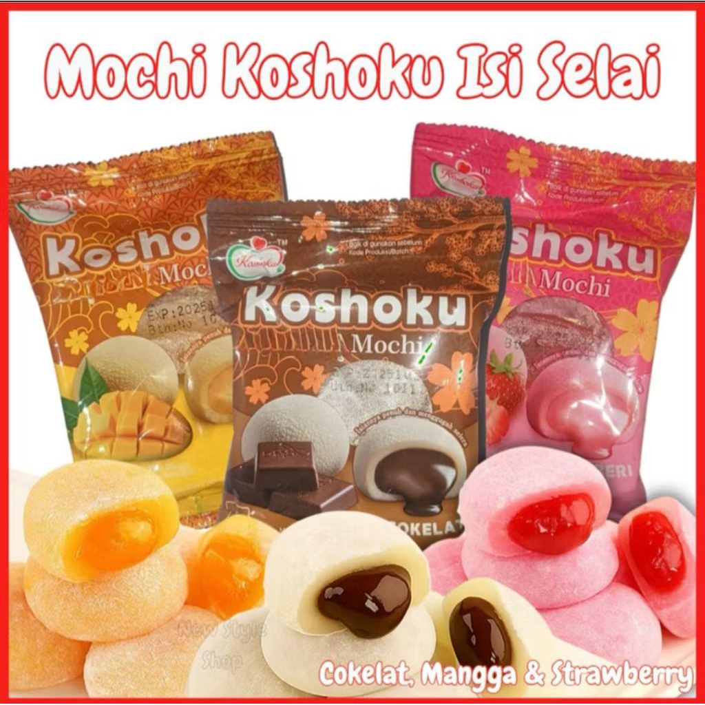 

Mochi Koshoku Bisa Campur Ada HALAL BPOM STROBERI MANGGA COKELAT