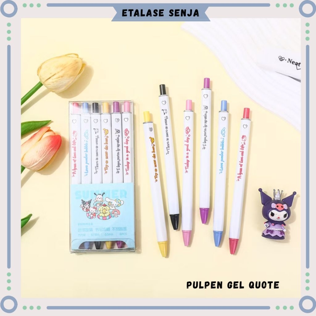 

•SENJA 011130• Pulpen gel mekanik dwngan quote