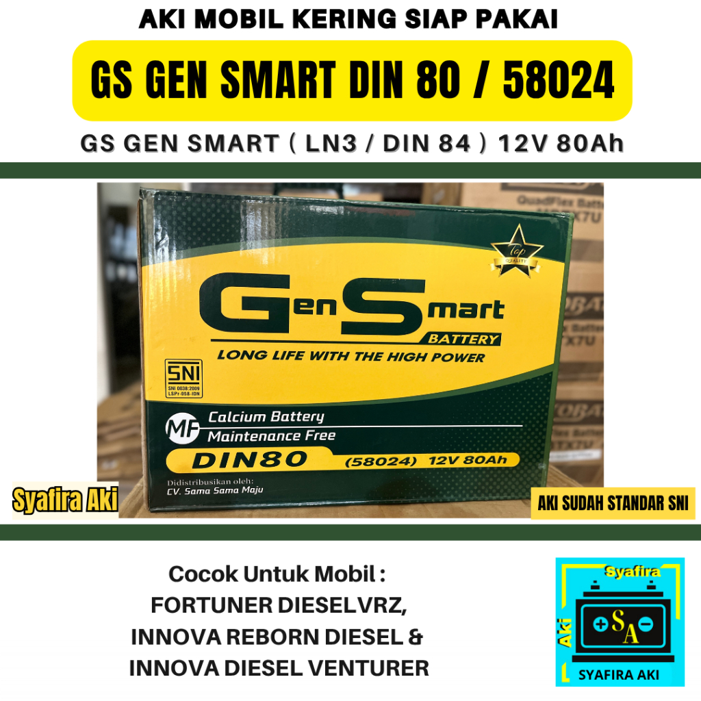 AKI MOBIL FORTUNER DIESEL VRZ, INNOVA VENTURER 58024 GS MF