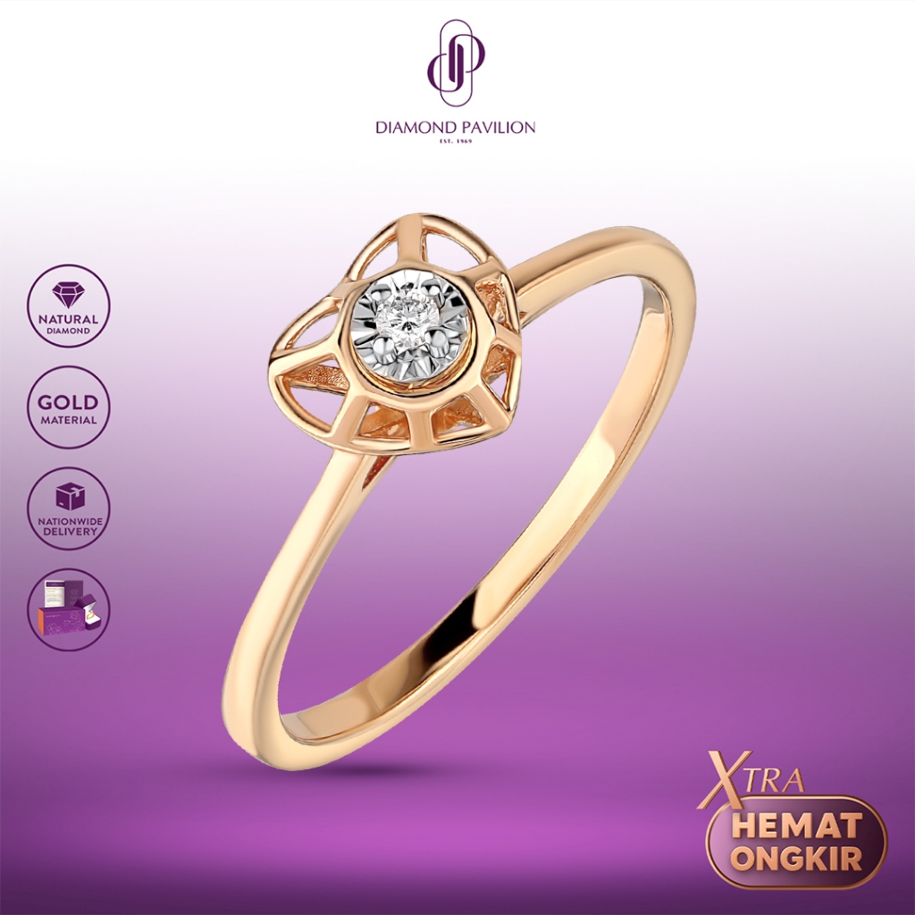 Diamond Pavilion Cincin Emas Batu Berlian Shreya Ring