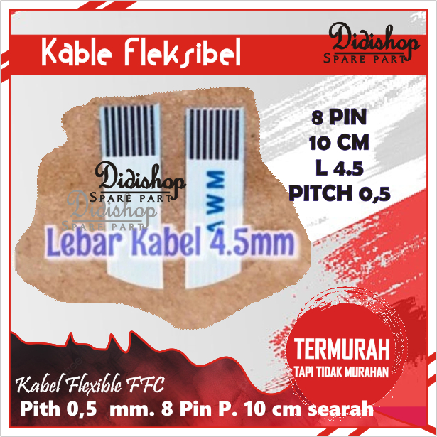 (0,5*8P*100A) Kabel Flexibel 8 Pin Halus Satu arah Panjang 10cm SEARAH - Ukuran Pin 0.5mm