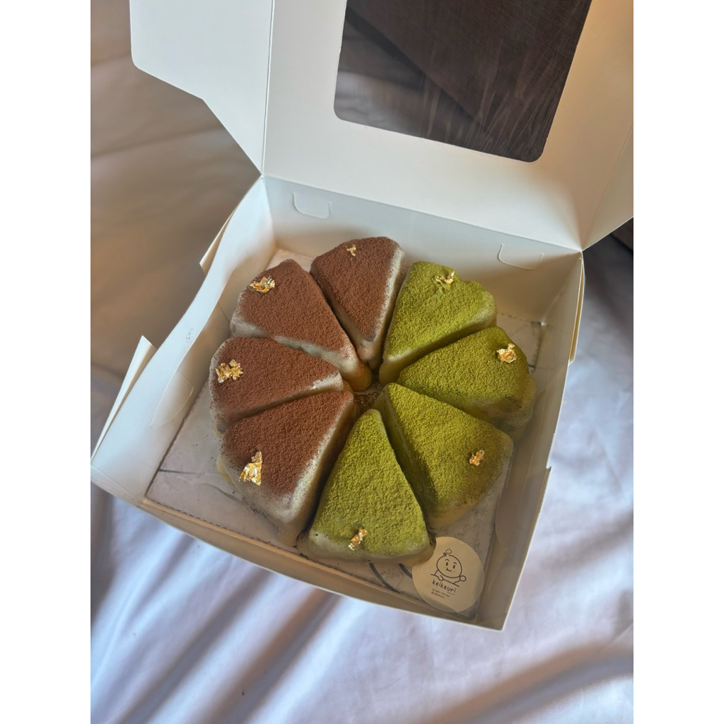 

Mix Mochi Matcha & Choco Basque Cheese Cake | Keikeuri