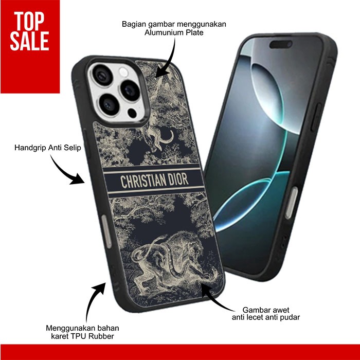 Case Casing Softcase Custom iPhone 17 AIR 16 15 14 13 12 11 XR X/XS mini Plus Pro Max Christian Dior