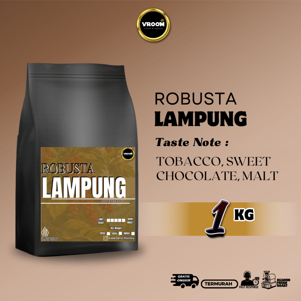 

Coffee Robusta Lampung Roast Bean Kopi Robusta Silver Grade Biji Matang Bubuk 1Kg