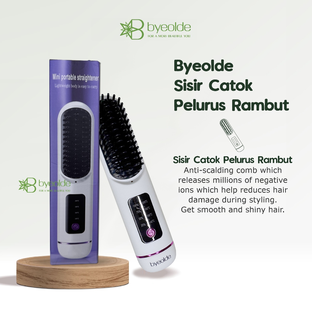Sisir Catok Pelurus Rambut BYEOLDE | Mini Portable Hair Straightener