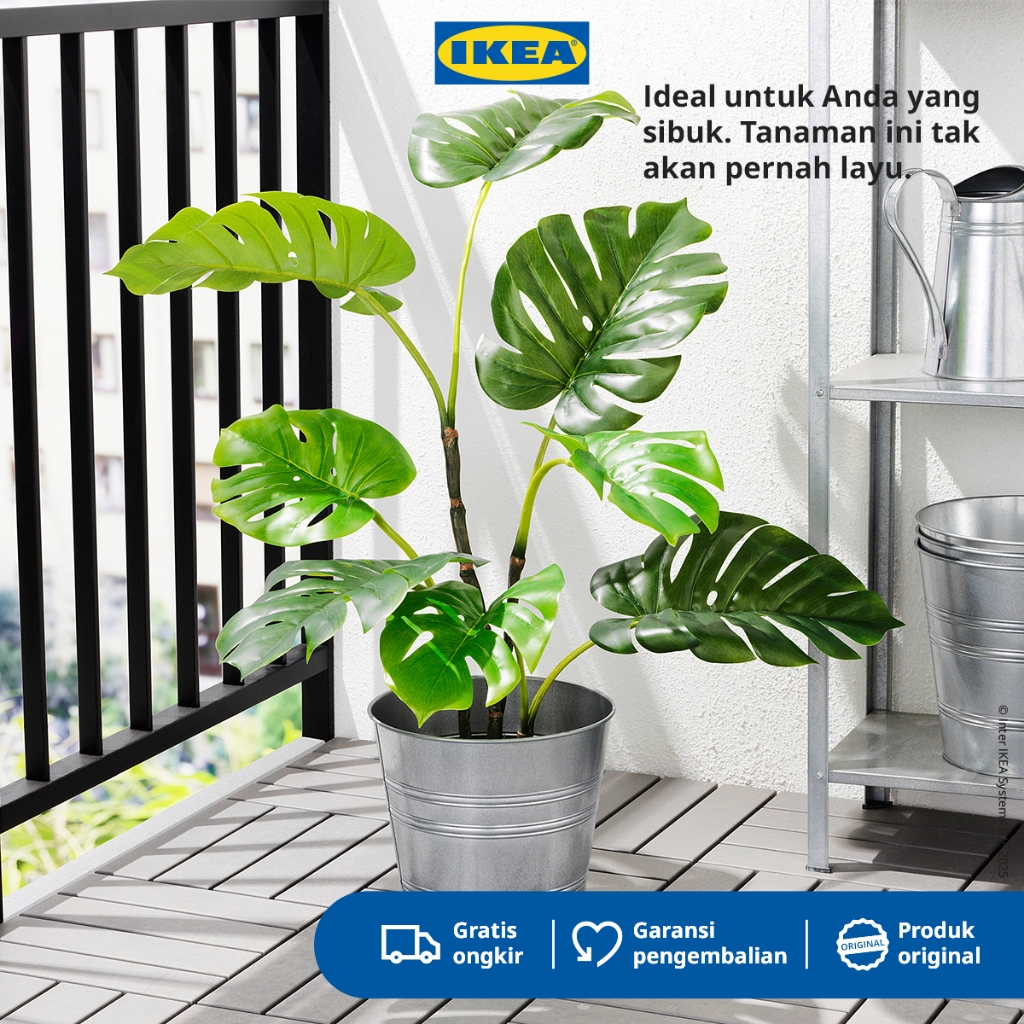 IKEA FEJKA Tanaman Hias Palsu Monstera dengan Pot Dalam/Luar Ruangan 19cm