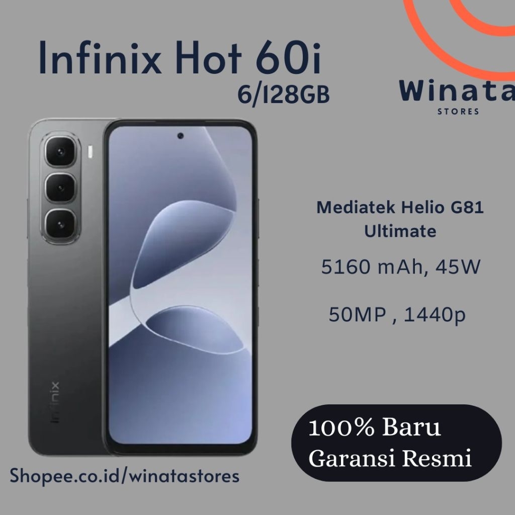 HP Infinix Hot 60i Ram 6/128GB - Resmi No Repack