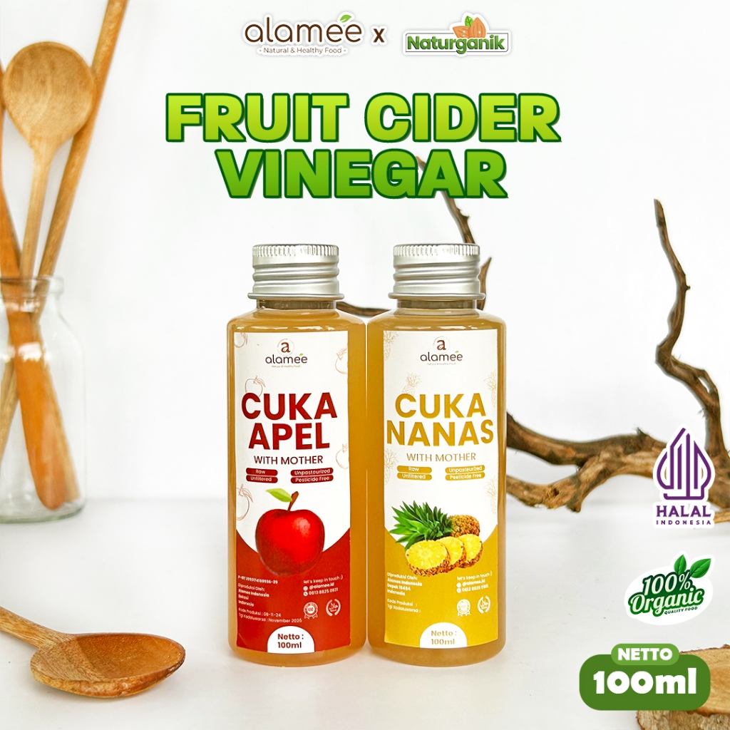 

alamee cuka murni 100 ml premium tanpa bahan tambahan lain cuka apel cuka nanas organik Naturganik