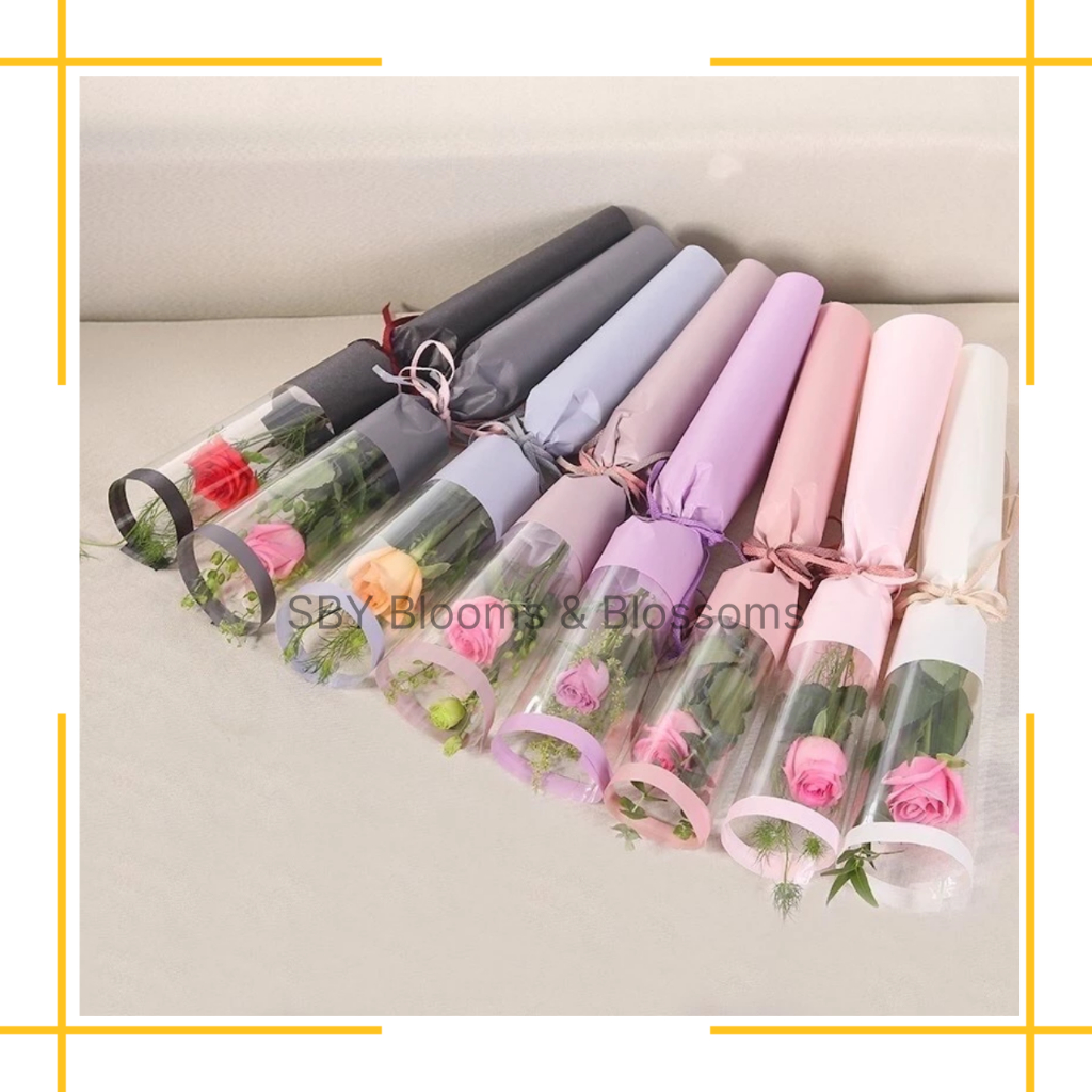 

KB6054 Kertas Buket Cellophane Flower Wrapping Paper Color Frame Transparan List Waterproof