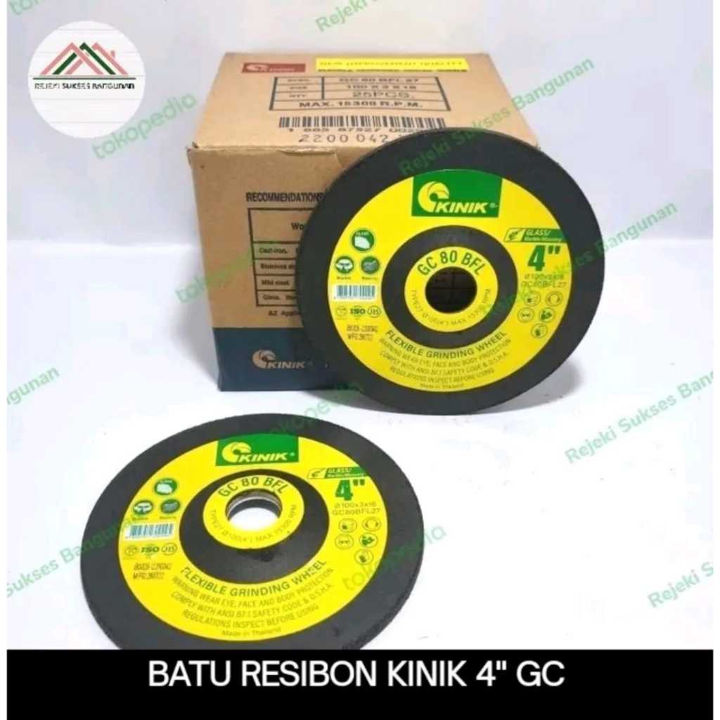 KINIK 4'' Batu Gerinda Flexible GC 60 80 100 120 Penghalus Granit Marmer