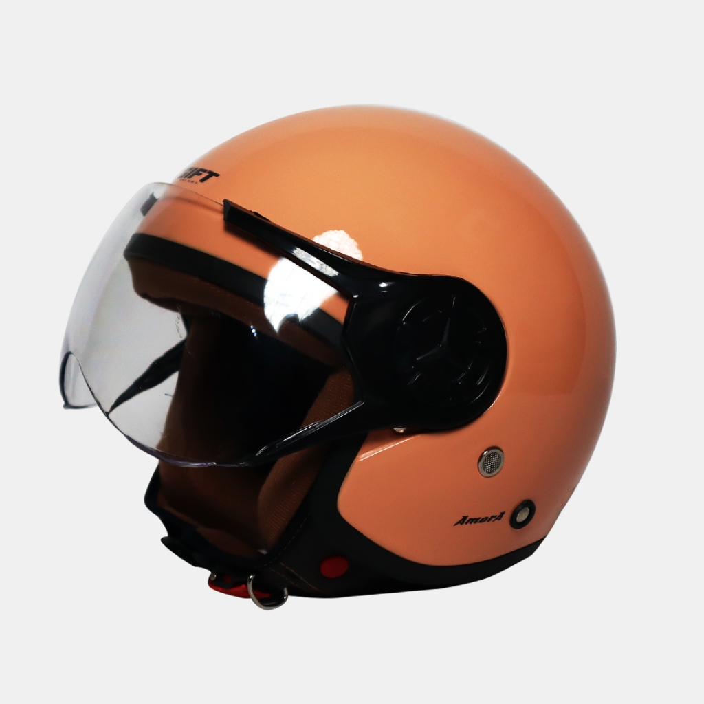 Helm Bogo Dewasa Gift Amora Hijab Retro Pink Coral - Helm Half Face Wanita Hijab Friendly sudah SNI