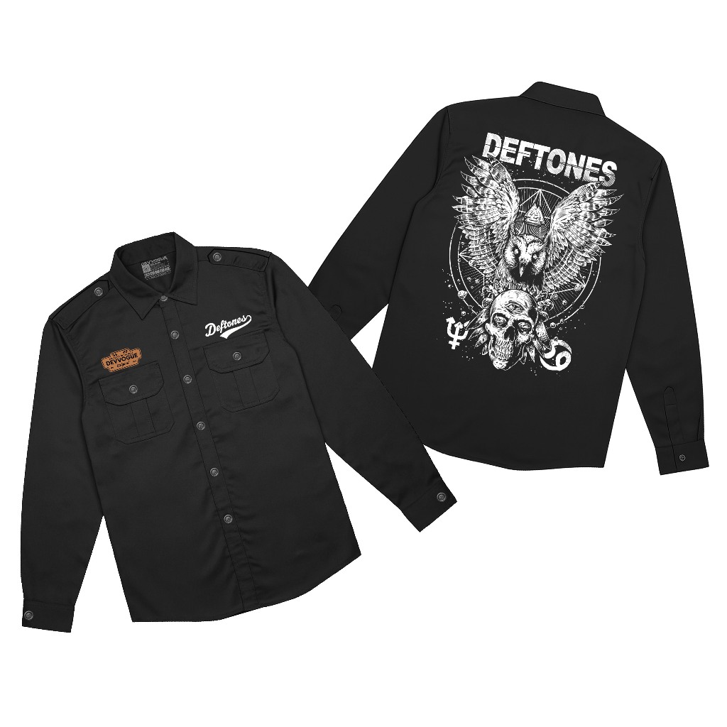 Devvogue Workshirt Pria Deftones Pdh Lengan Panjang Bahan American Drill