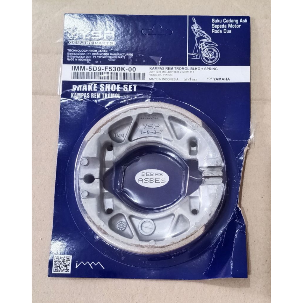 (GROSIR) YSP ORIGINAL KAMPAS REM TROMOL + SPRING (PRESS) (harga per 3 set) VEGA ZR, MIO, MIO J, MIO 