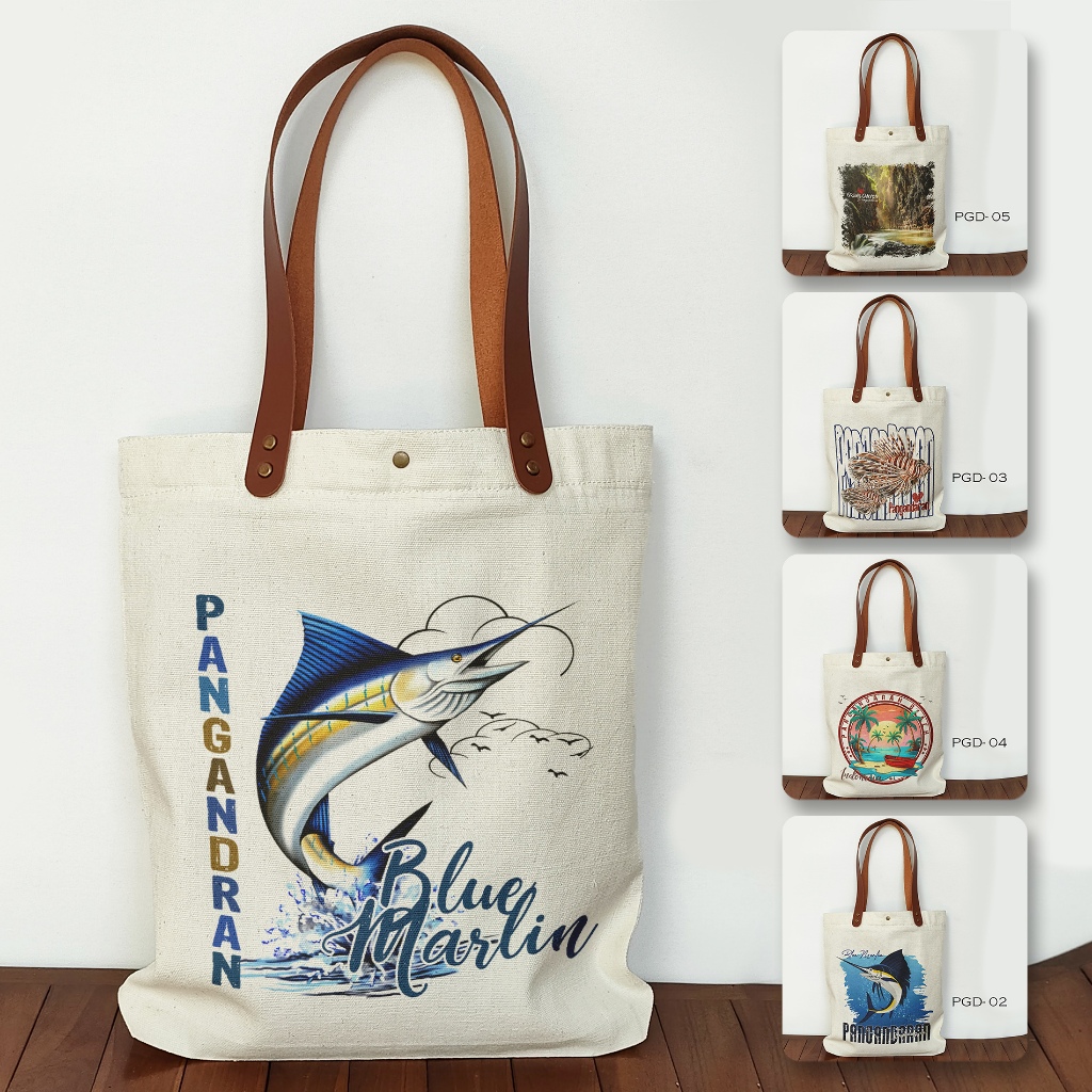 Tote bag Canvas Oleh Oleh Pangandaran Totebag Souvenir Pangandaran