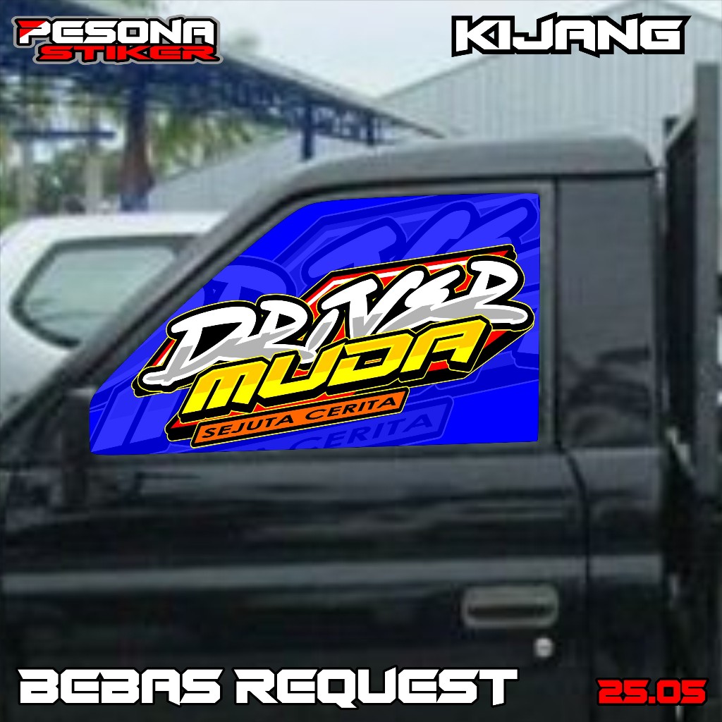 STICKER ONE WAY KACA SAMPING MOBIL KIJANG PICK UP SUDAH SATU SET KANAN KIRI DESAIN TERBARU 25.05