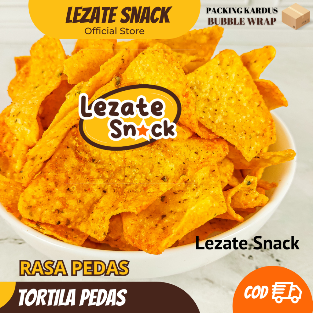 

Tortila Chips Pedas 500GR Murah Gurih Renyah / Tortilla Chips Kiloan / Tortila Chip Snack / Doritos Kiloan Lezate Snack WAP SHOP