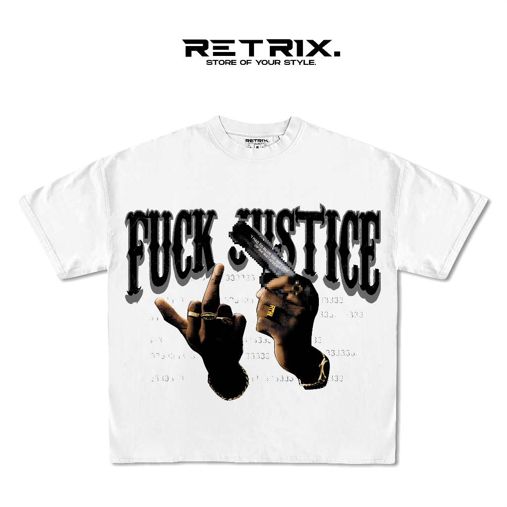 Kaos Boxy Oversized F*ck Justice Pria Dan Wanita